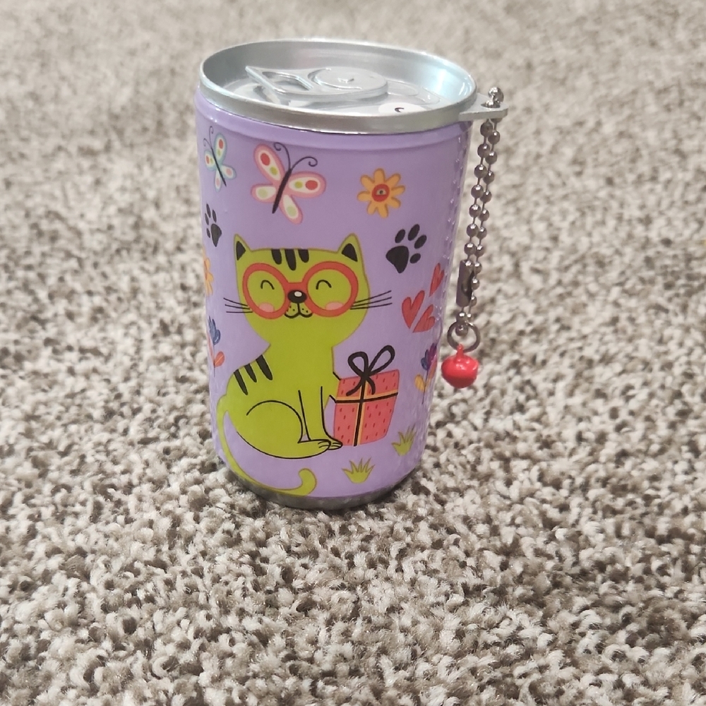 STOCKING STUFFERS! 💝 😁 Purple Cat Design Hand Sanitizing Can with Keychain